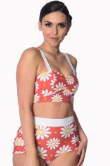Banned Crazy Daisy Built Up Plus Size Swim Bottoms