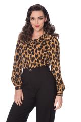 Lost Queen Leopard Print Lady Blouse