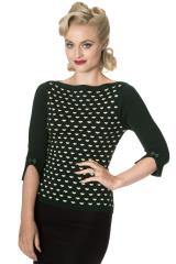 Banned Charming Heart Knit Top - Black, Burgundy or Green