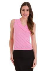 Banned It's A Wrap Pointelle Knit Top - White, Yellow, Blue or Pink