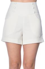 Banned Cute As A Button Shorts - White, Pink, Navy or Baby Blue