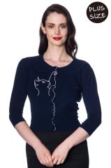 Banned Plus Size Cat Scallop Collar Cardigan - 8 Colours Available