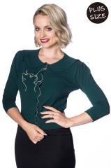 Banned Plus Size Cat Scallop Collar Cardigan - 8 Colours Available