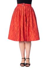 Dancing Days Vintage Retro Florida Jacquard Skirt - Red or Cream