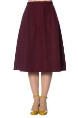 Banned Sue-Ellen Bias Cut Skirt - Black, Red or Burgundy
