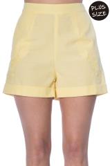 Banned Floral Days Plus Size Shorts - Yellow or Blue