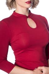 Banned Peek A Boo Mandarin Collar Top - 4 Colours Available