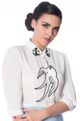 Banned Free As A Bird Plus Size Blouse - White, Black or Navy