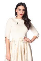 Dancing Days Vintage Retro Florida Jacquard Skirt - Red or Cream