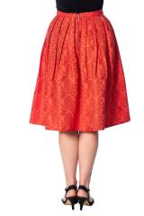 Dancing Days Vintage Retro Florida Jacquard Skirt - Red or Cream