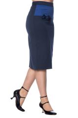 Dancing Days Colour Block Plus Size Vintage Pencil Skirt - Black or Blue