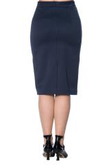 Dancing Days Colour Block Plus Size Vintage Pencil Skirt - Black or Blue