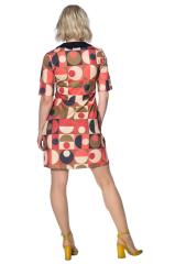 Banned Geo Circles Dress- Pink or Blue