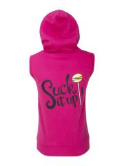 Sweet80 Suck It Up Sleeveless Zip Hoodie - Pink